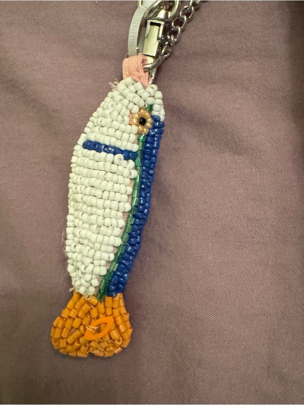 NEW NWT Viral Beaded Purse Bag Pink Sardines Fish with Charm - Made in India - Picture 6 of 15